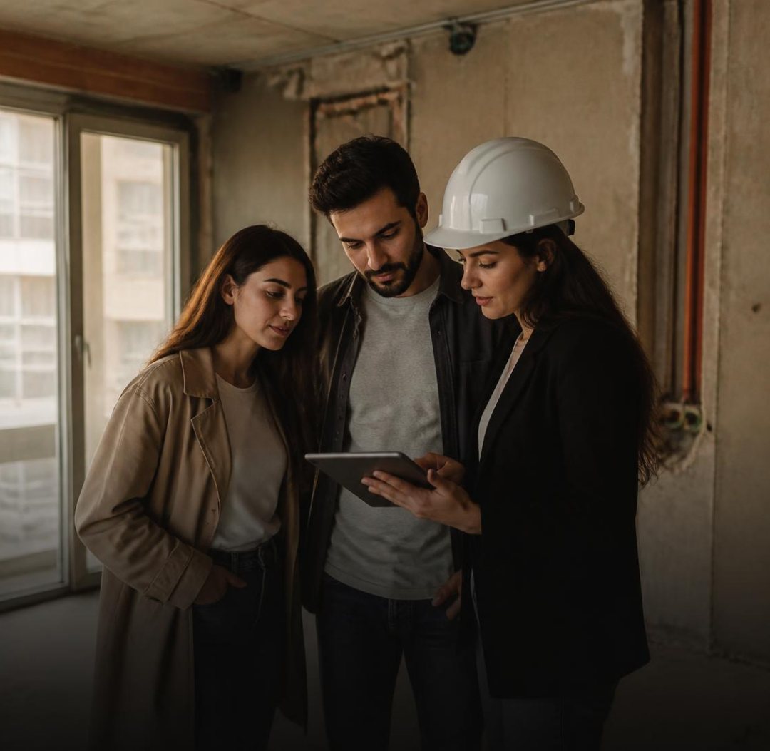Müşterisine uygulamayı gösteren Vois Smart Home bayisi